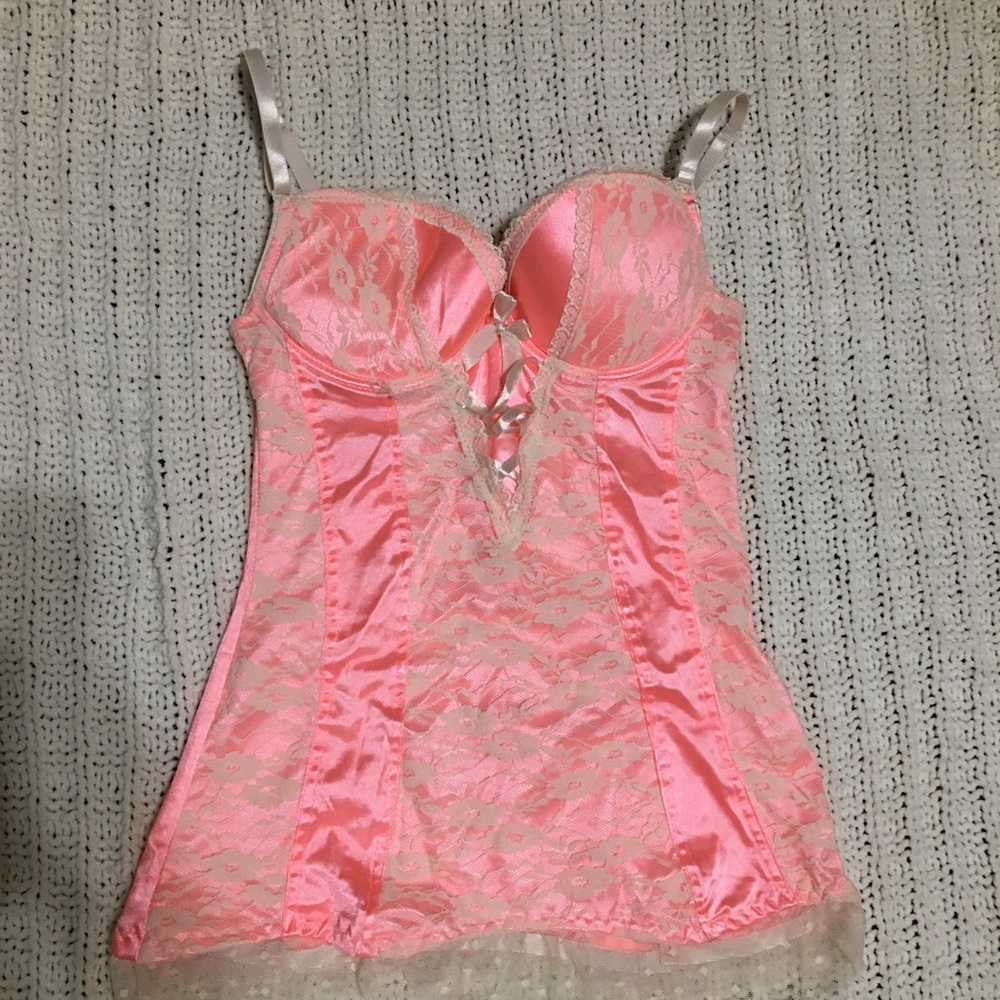 Pink fitted lingerie dress